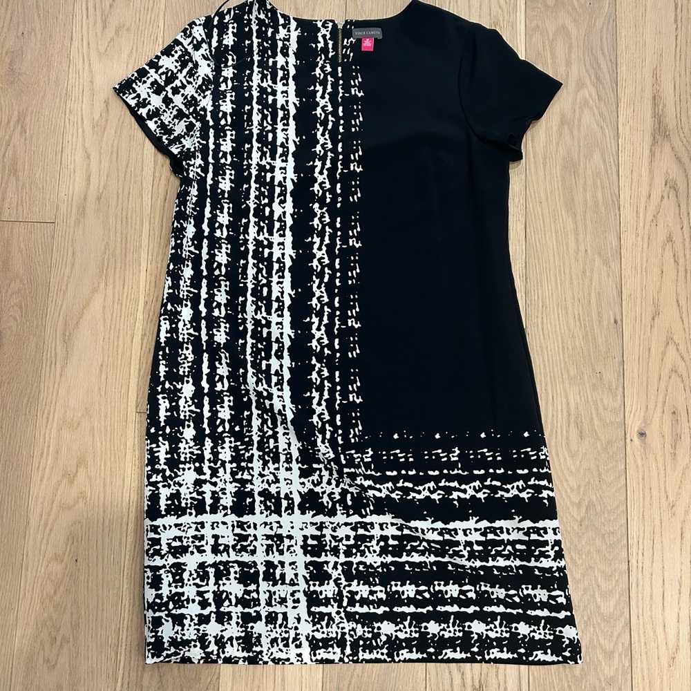 Vince Camuto Black and White Checkered Mini Dress
